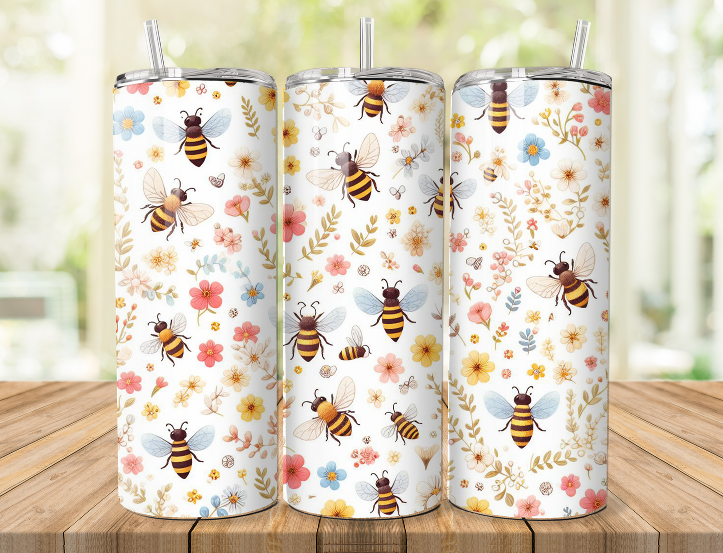 Floral Bee 20oz Tumbler